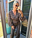 Blouse Pofmouw Vhals Getailleerd Ruit