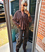 Blouse Voorkant Getailleerd Ruit Bruin