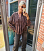 Blouse Voorkant Getailleerd Ruit Bruin