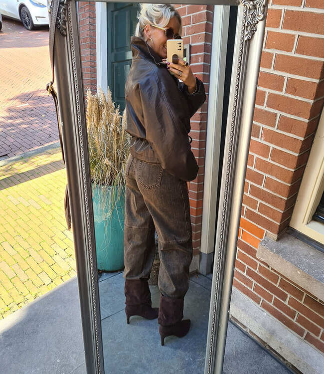 Oversized Getailleerd Jack PU Bruin