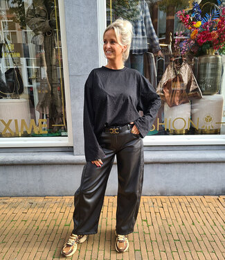 Longsleeve met Strass Zwart