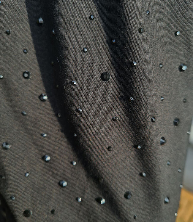 Longsleeve met Strass Zwart