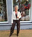 Korte Blazer Roomwit/ Bruine Franje