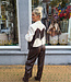 Korte Blazer Roomwit/ Bruine Franje