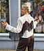 Korte Blazer Roomwit/ Bruine Franje