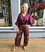BM Blouse Gesmokte Mouw Jogstof Bordeaux