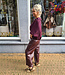 BM Blouse Gesmokte Mouw Jogstof Bordeaux
