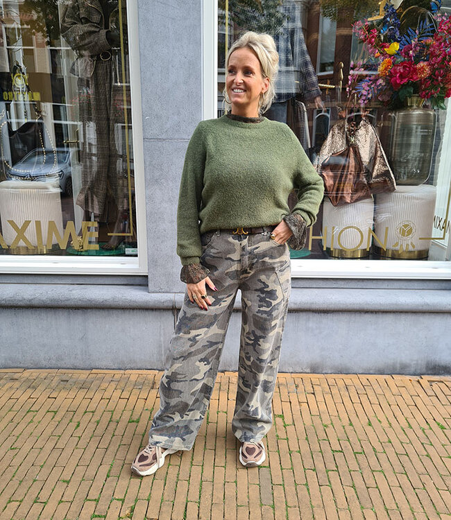Alpaca Super Soft Trui Armygroen