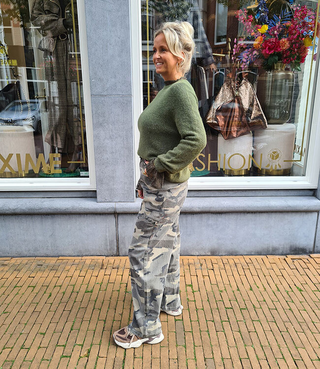 Alpaca Super Soft Trui Armygroen