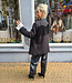 Oversized Blazer Zwart Franje Zwart