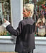 Oversized Blazer Zwart Franje Zwart