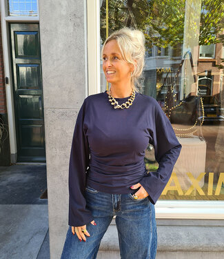 Basic Longsleeve Getailleerd Blauw
