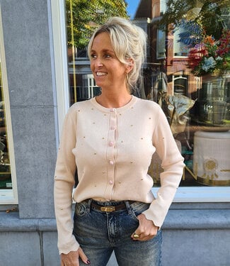 Vestje met Gouden Parels Crème