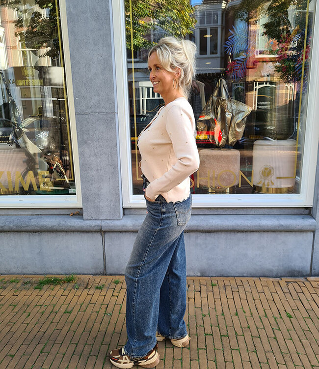 Vestje met Gouden Parels Crème