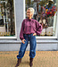 Pofblouse Ruit Bordeaux