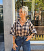 Blouse Mouw Gesmokt Ruit Crème/Beige/Blauw