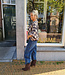 Blouse Mouw Gesmokt Ruit Crème/Beige/Blauw