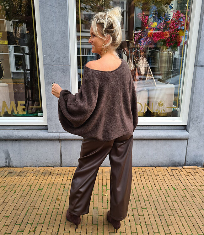 Ambika Oversized Knit Vest/Trui Donkerbruin