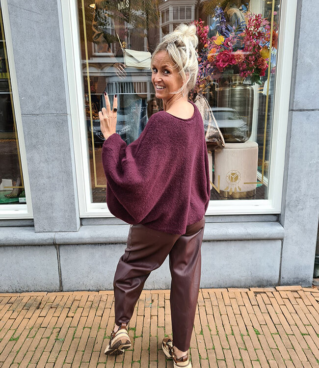 Ambika Oversized Knit Vest/Trui Bordeaux