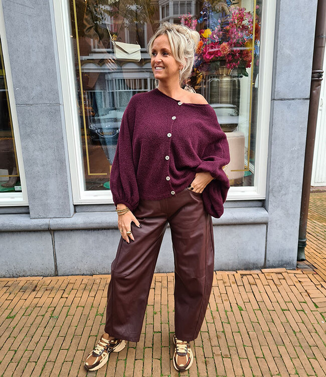 Ambika Oversized Knit Vest/Trui Bordeaux