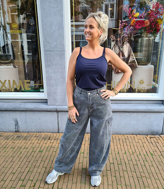 Basic Hemdje Travellerstof Donkerblauw