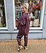 Oversized Blouse Ruit met Grove Strass Bordeaux