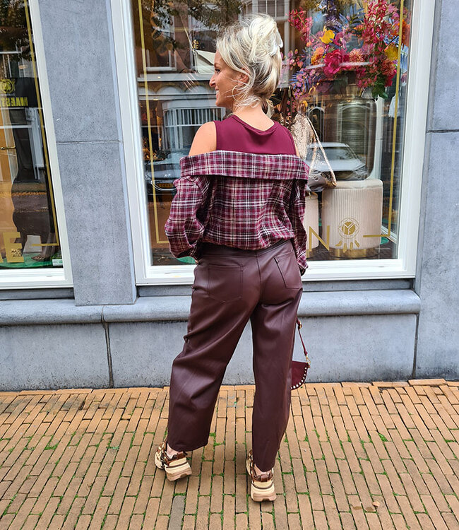 Top/Blouse Geruit Bordeaux