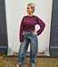 Basic Longsleeve Getailleerd Bordeaux