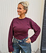 Basic Longsleeve Getailleerd Bordeaux