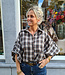 BM Geruite Blouse Gesmokte mouw Donker 2.0