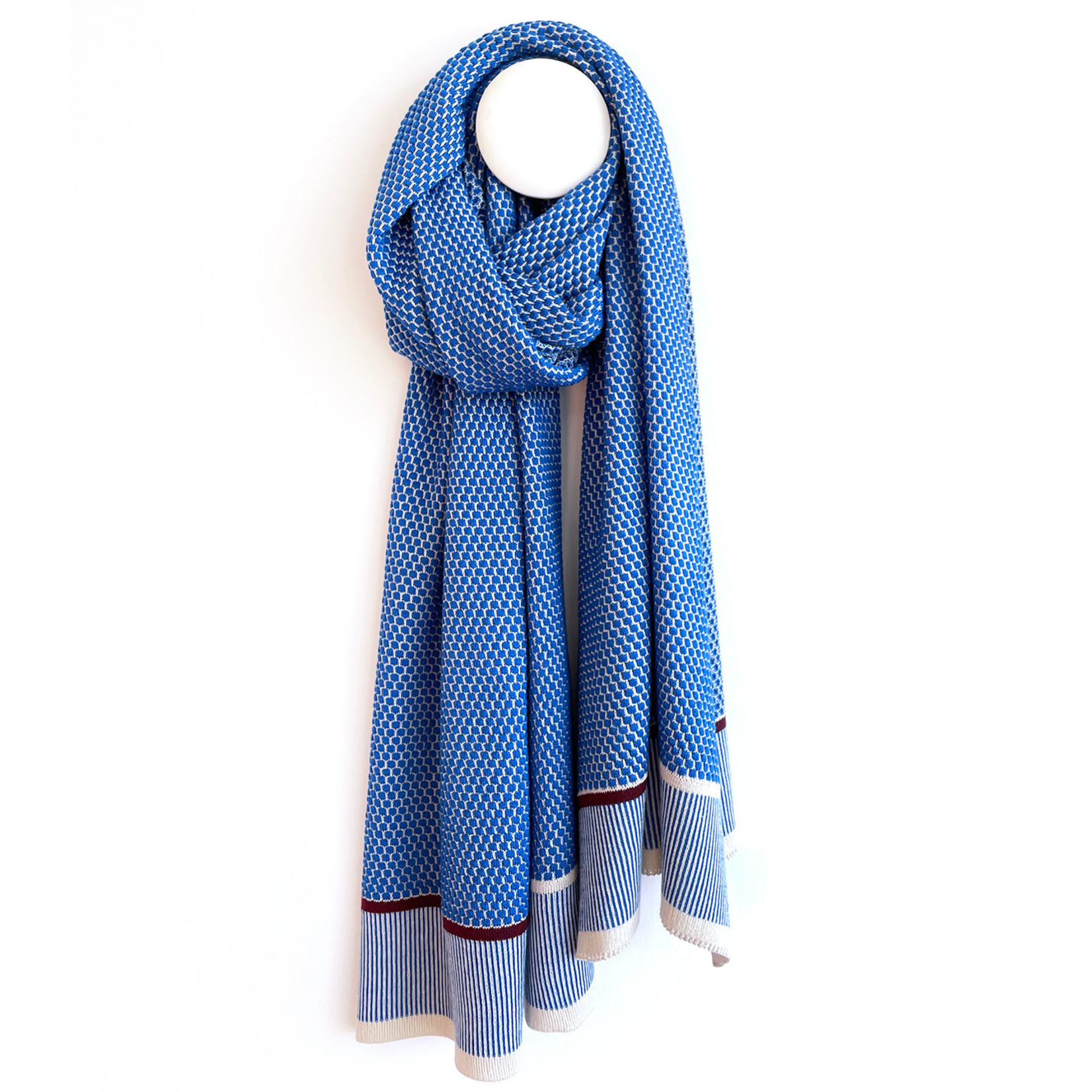 La Femme Garniture Sjaal Gisela electric blue-ecru