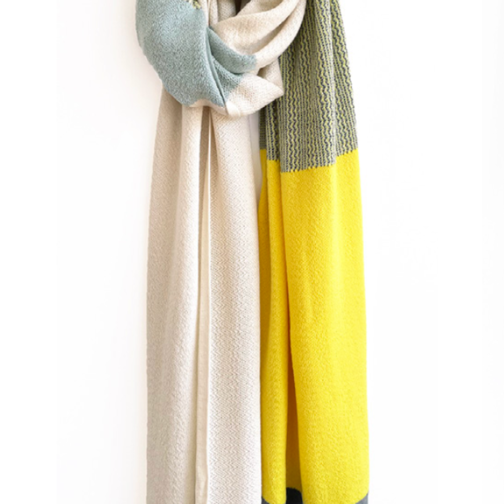 La Femme Garniture Sjaal Mira ecru yellow mint