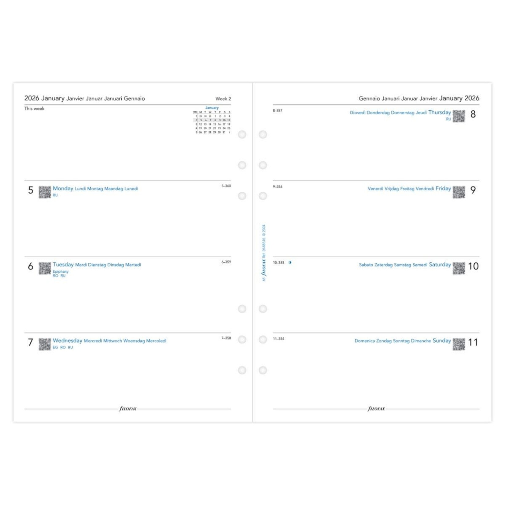 Filofax Filofax week on two pages 2026