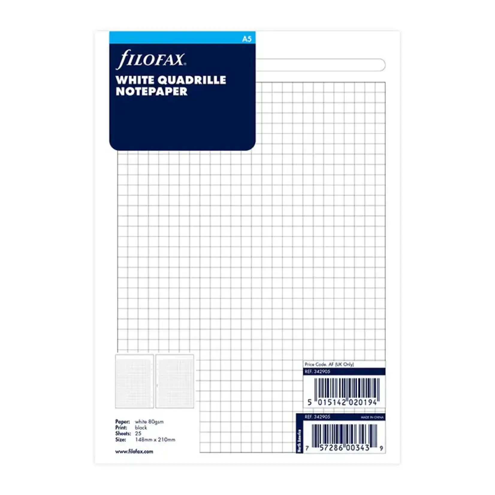 Filofax Filofax refill A5 geruit papier