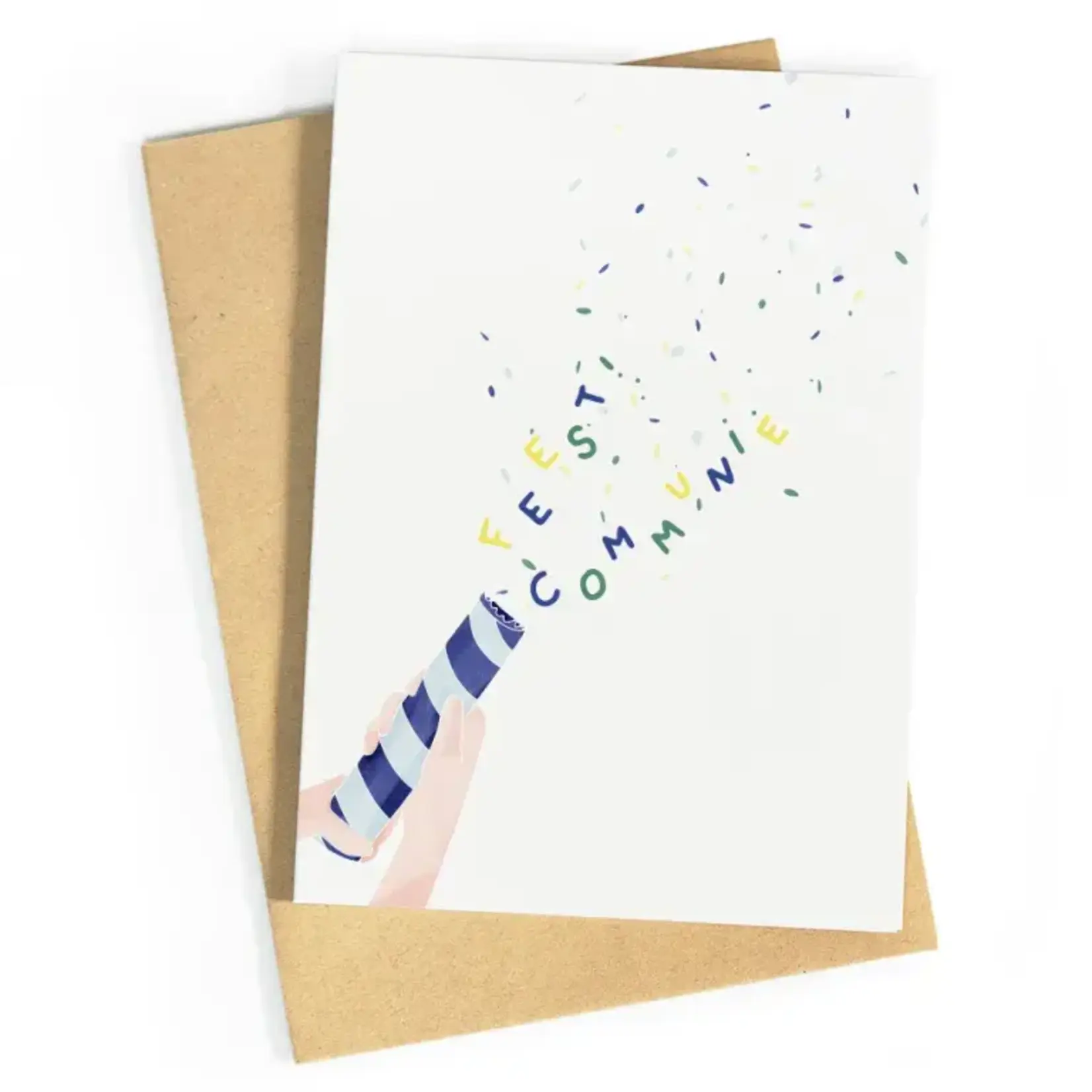 Wenskaarten Wenskaart- Communie (blauw)