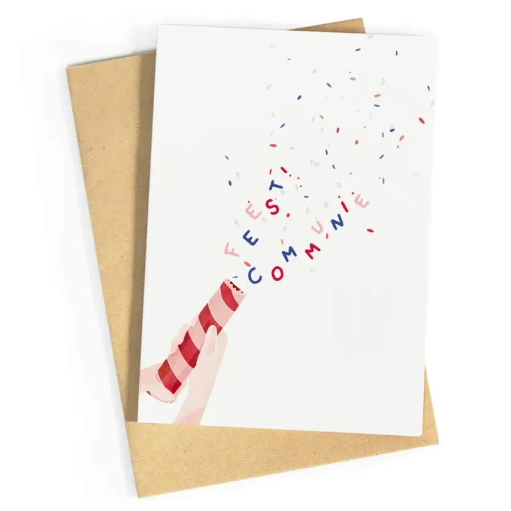 Wenskaarten Wenskaart - Communie (rood)