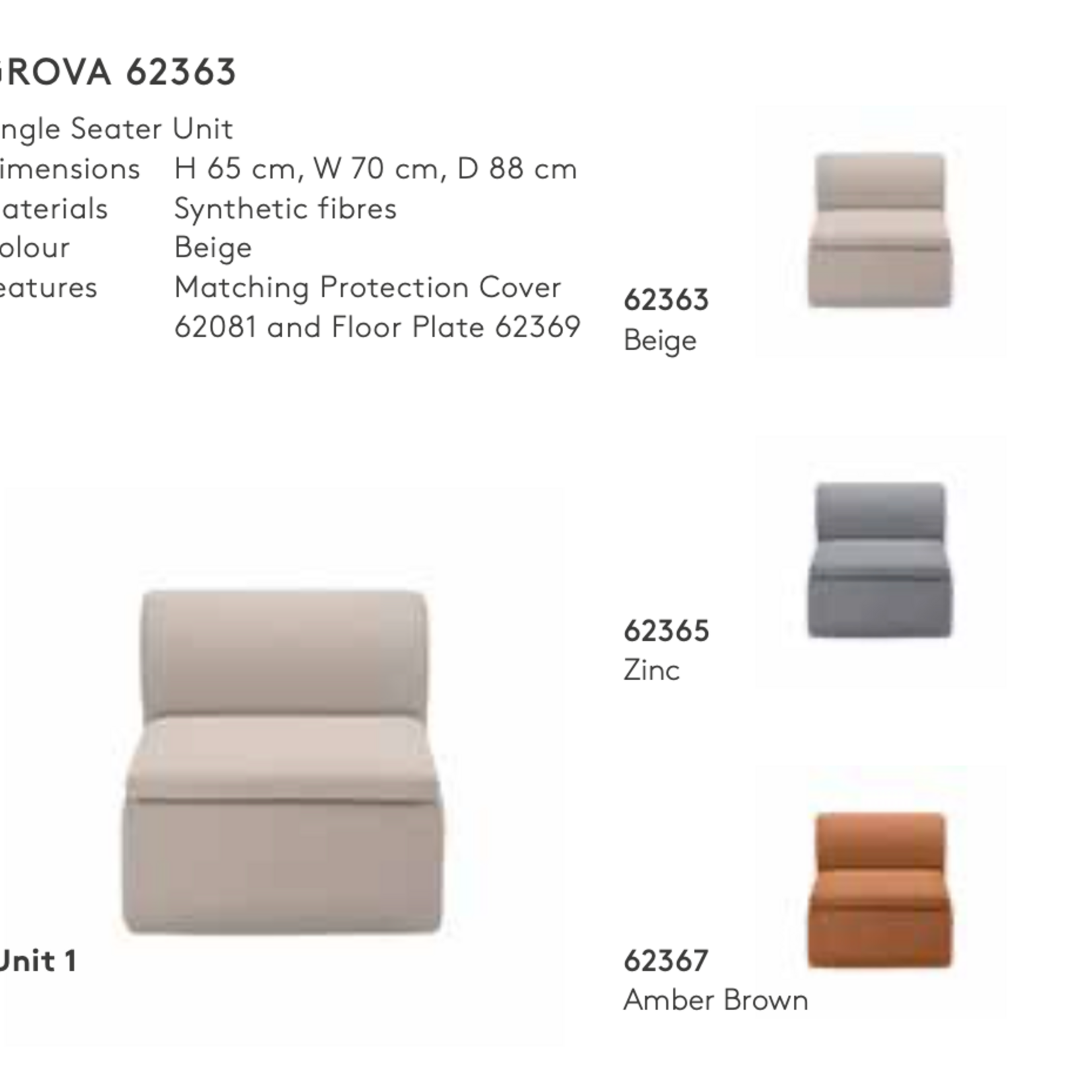 Blomus GROVA Single Seater Beige - 65 x 70 x 88 cm