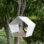 Heeej Small Diamond - hangend vogelvoederhuisje Sand/White