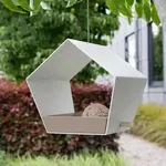 Heeej Small Diamond - hangend vogelvoederhuisje wit