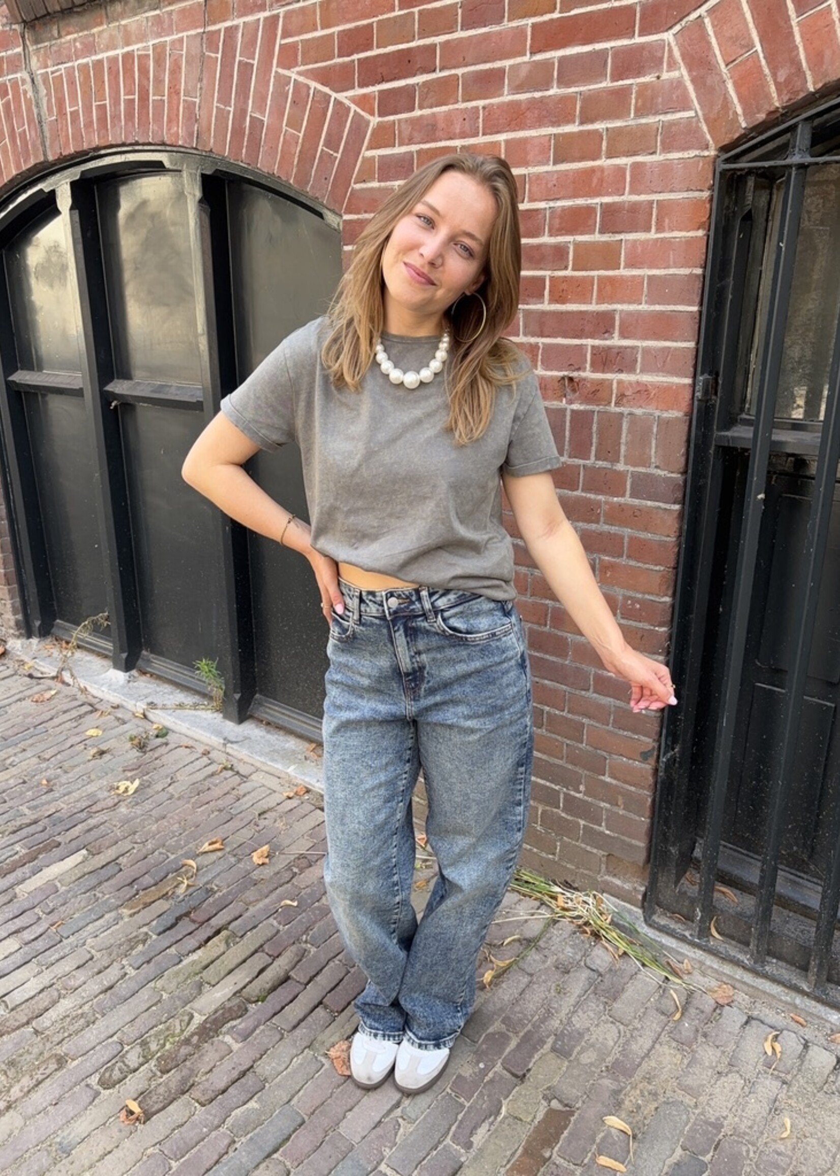 JOSIE WASHED WIDE LEG JEANS