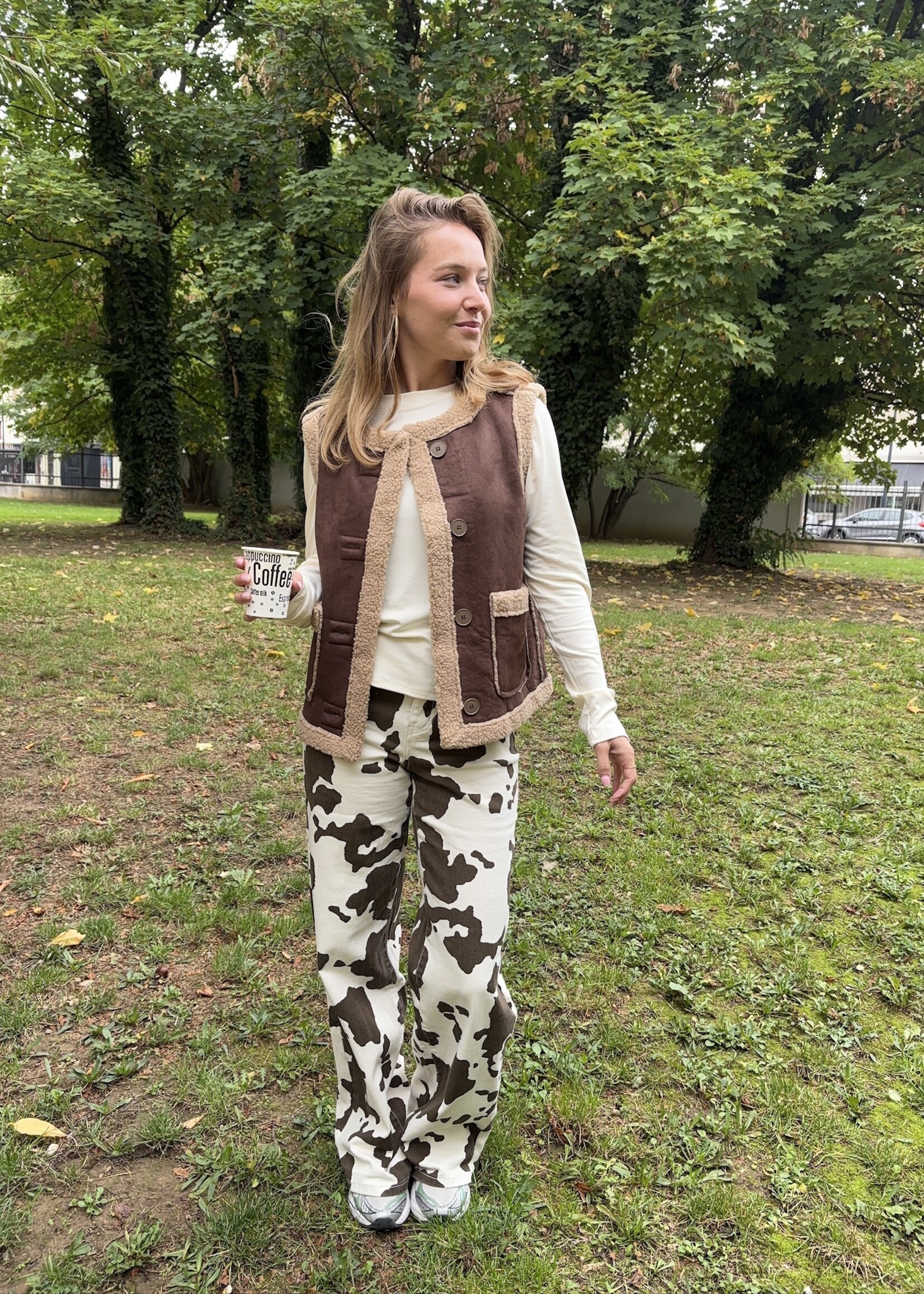 NINA BROWN WOOL GILET