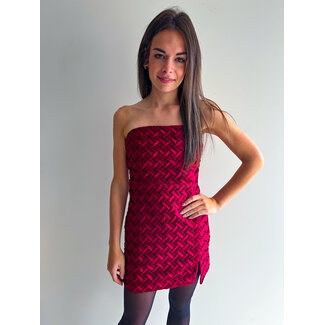 BURGUNDY SATIN SHORT DRESS