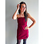 BURGUNDY SATIN SHORT DRESS