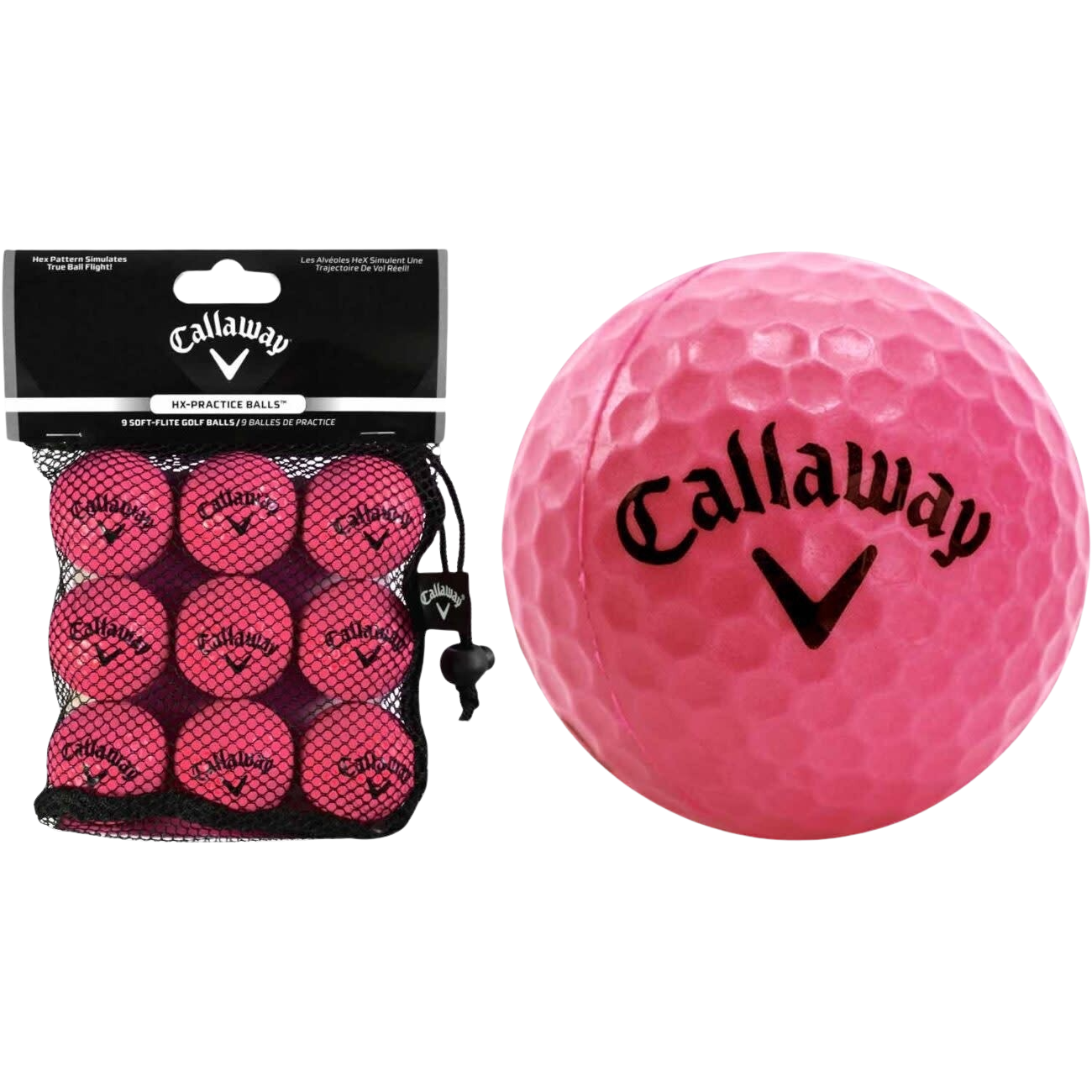 Callaway HX Soft Flight Practice Balls Pink Van Ginkel Golf