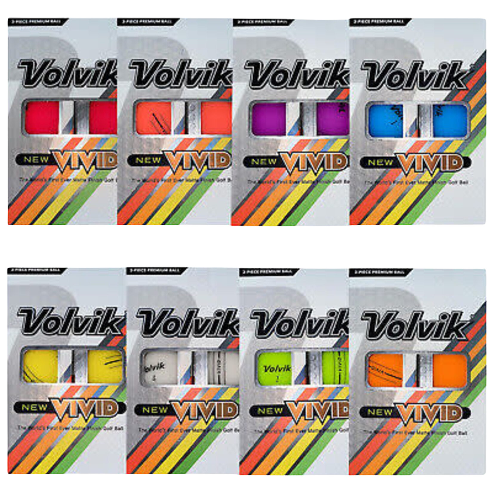 Volvik Volvik Vivid 3 lines 6 balls (geel)