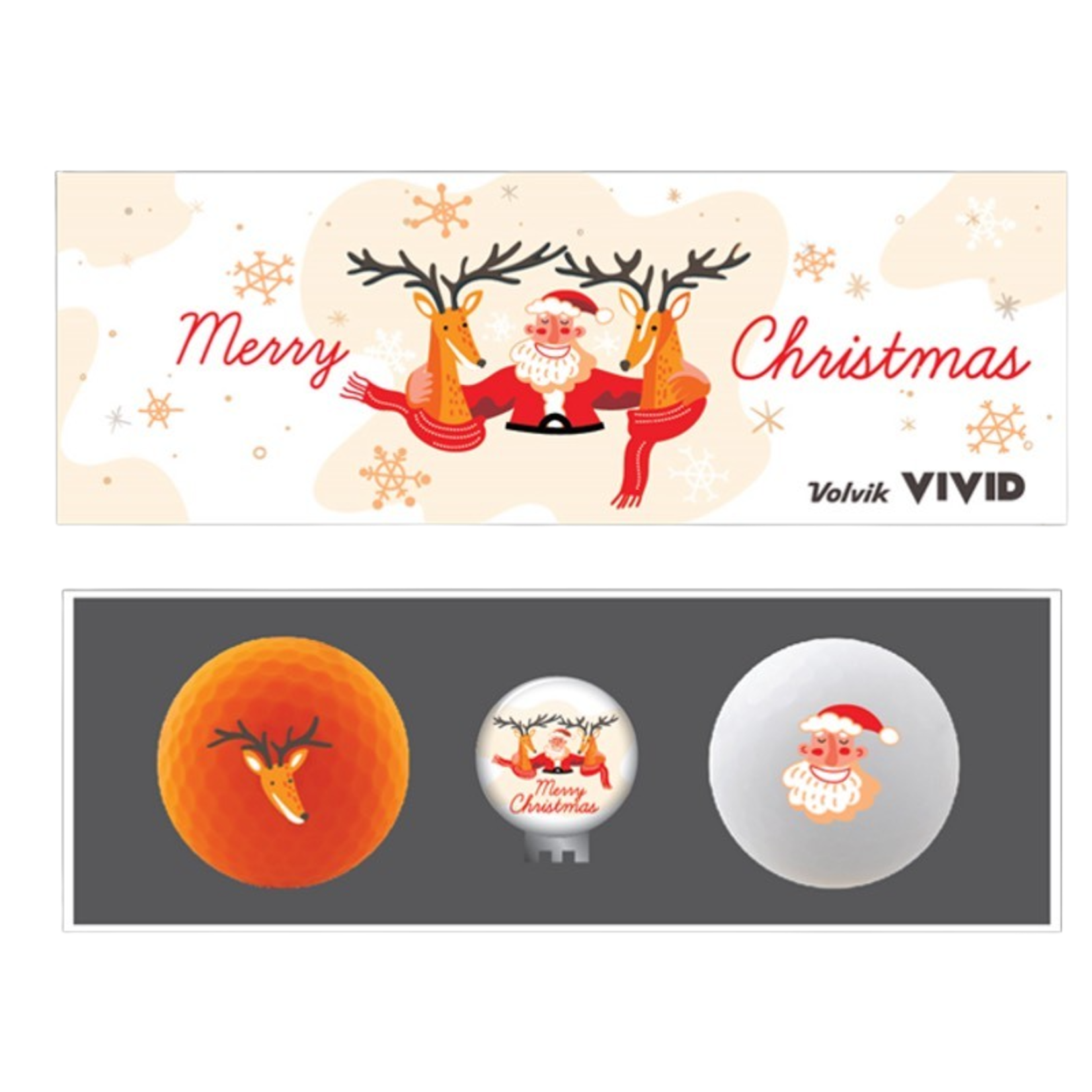 Volvik Volvik Vivid Merry Christmas 2 balls + marker