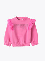 Sarabanda Fuchsia Sweater Ruffle Shoulder