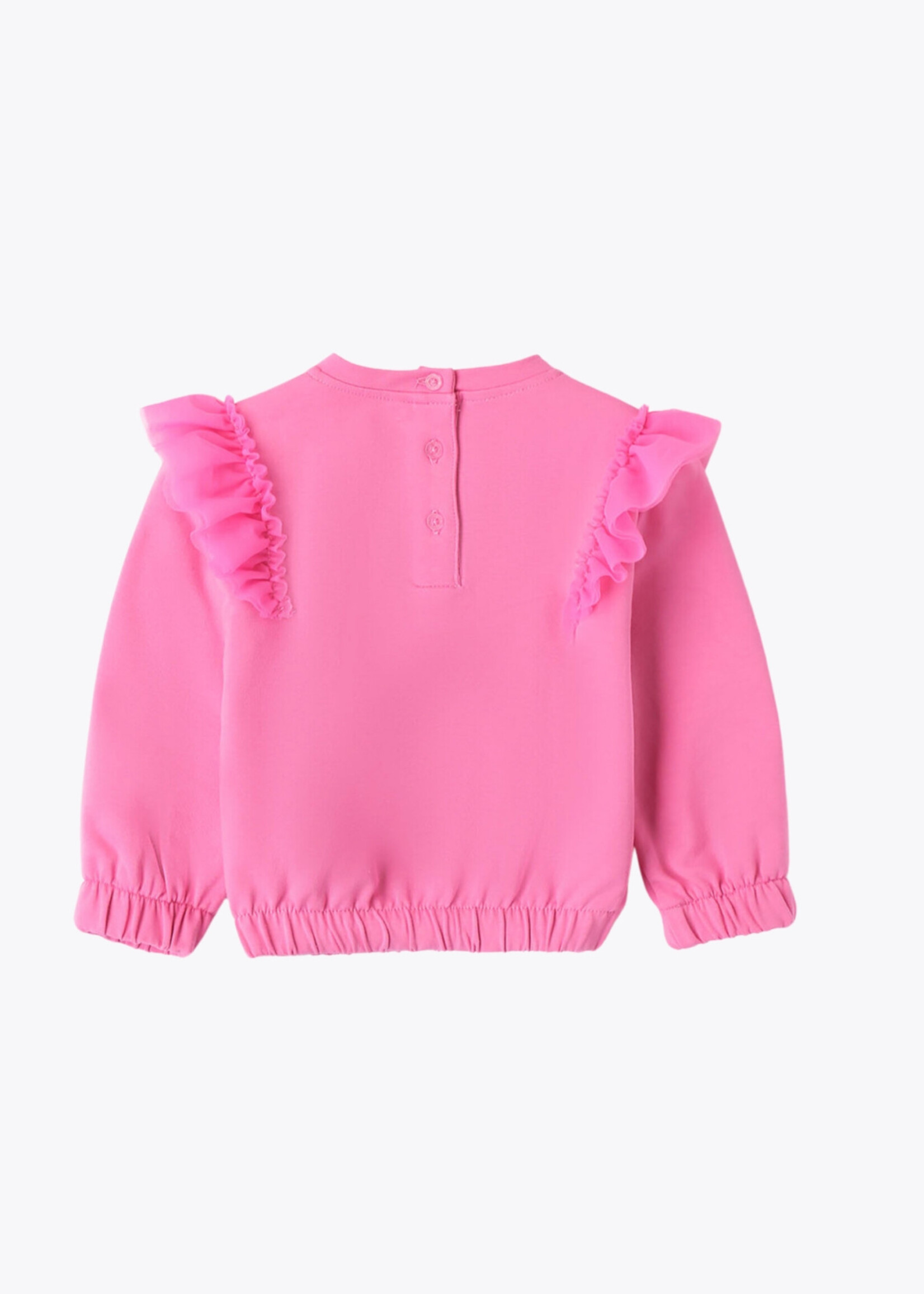 Sarabanda Fuchsia Sweater Ruffle Shoulder