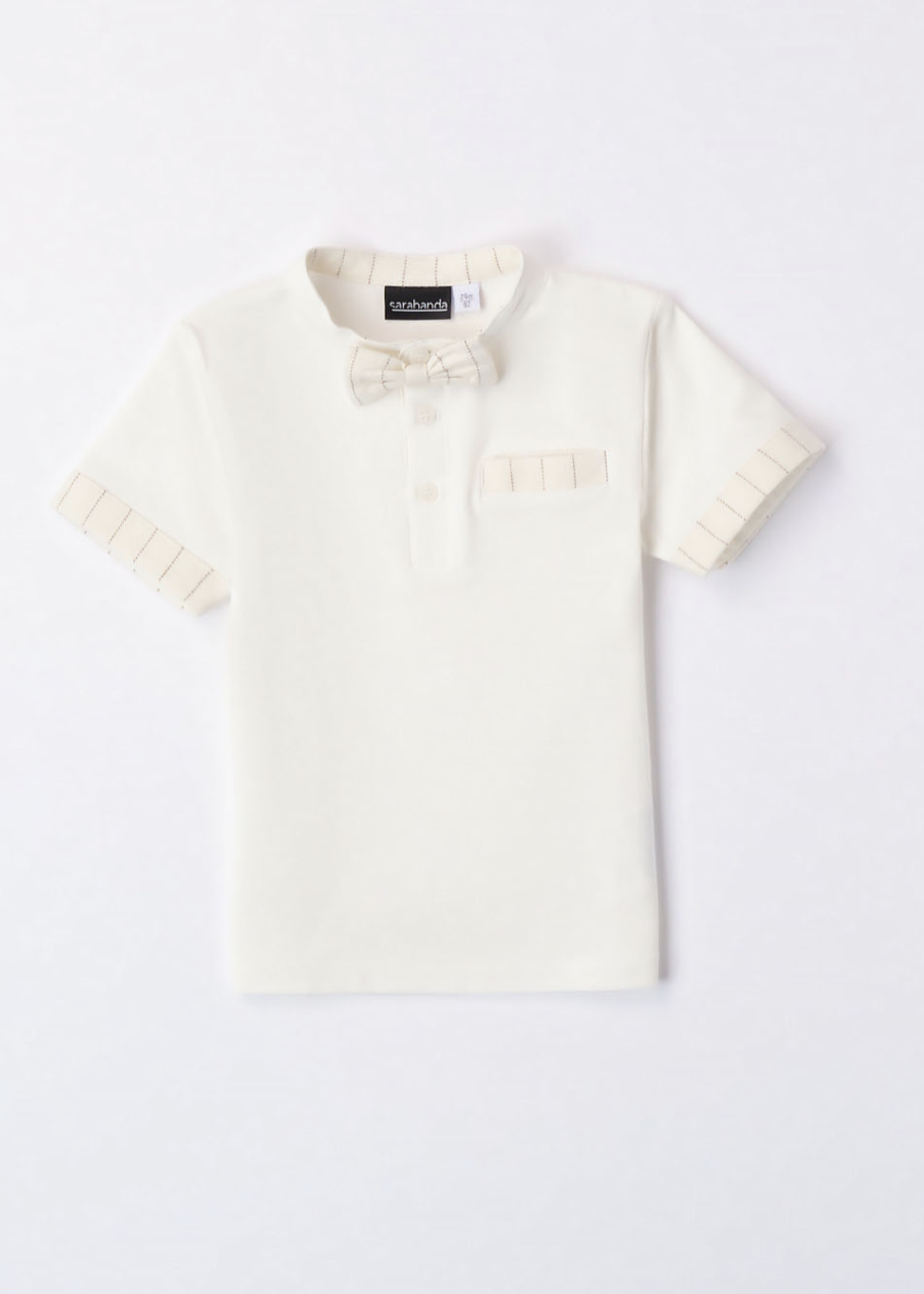 Sarabanda T-Shirt Blanc Noeud Beige