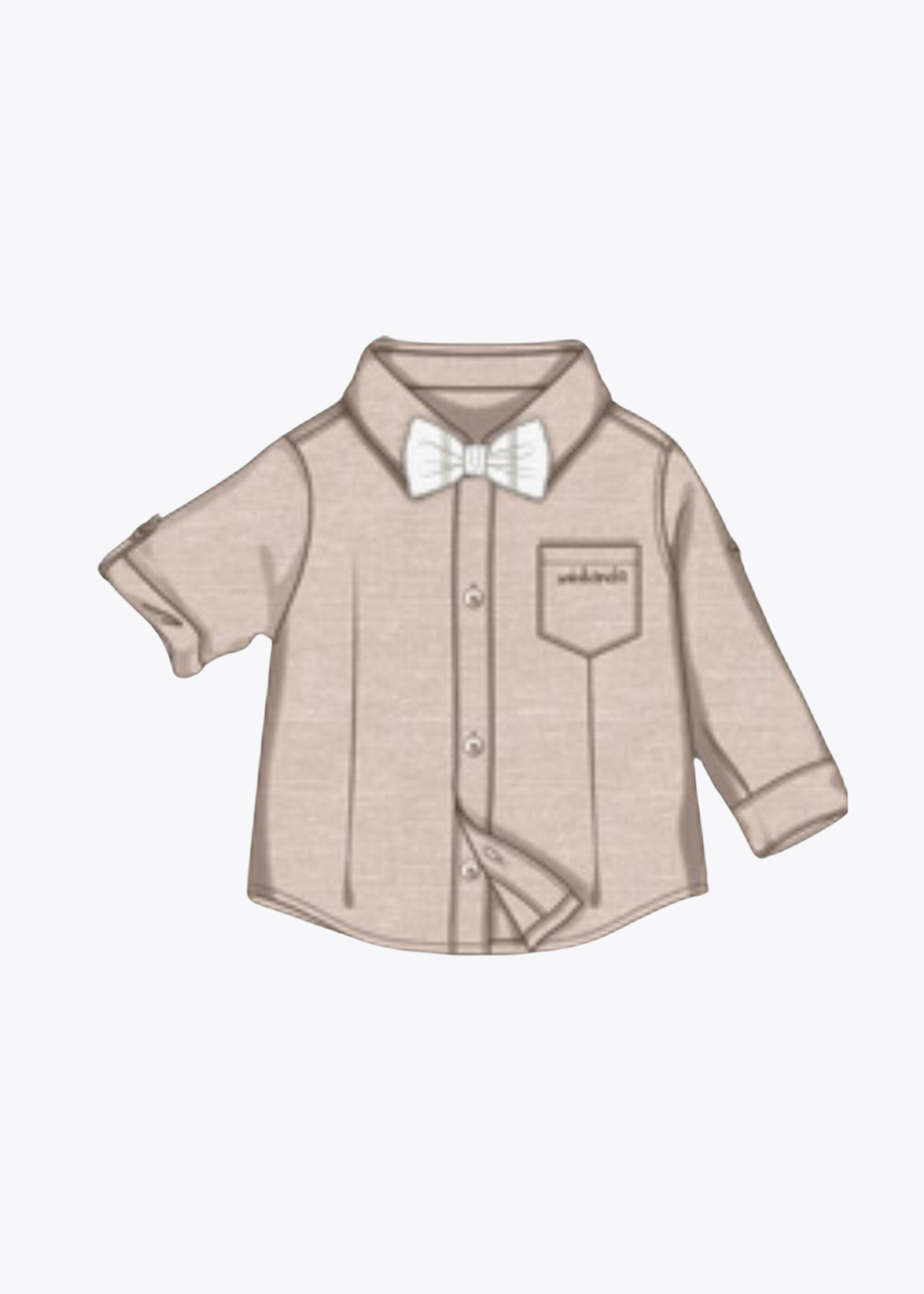 Minibanda Shirt in Beige with Bow Tie